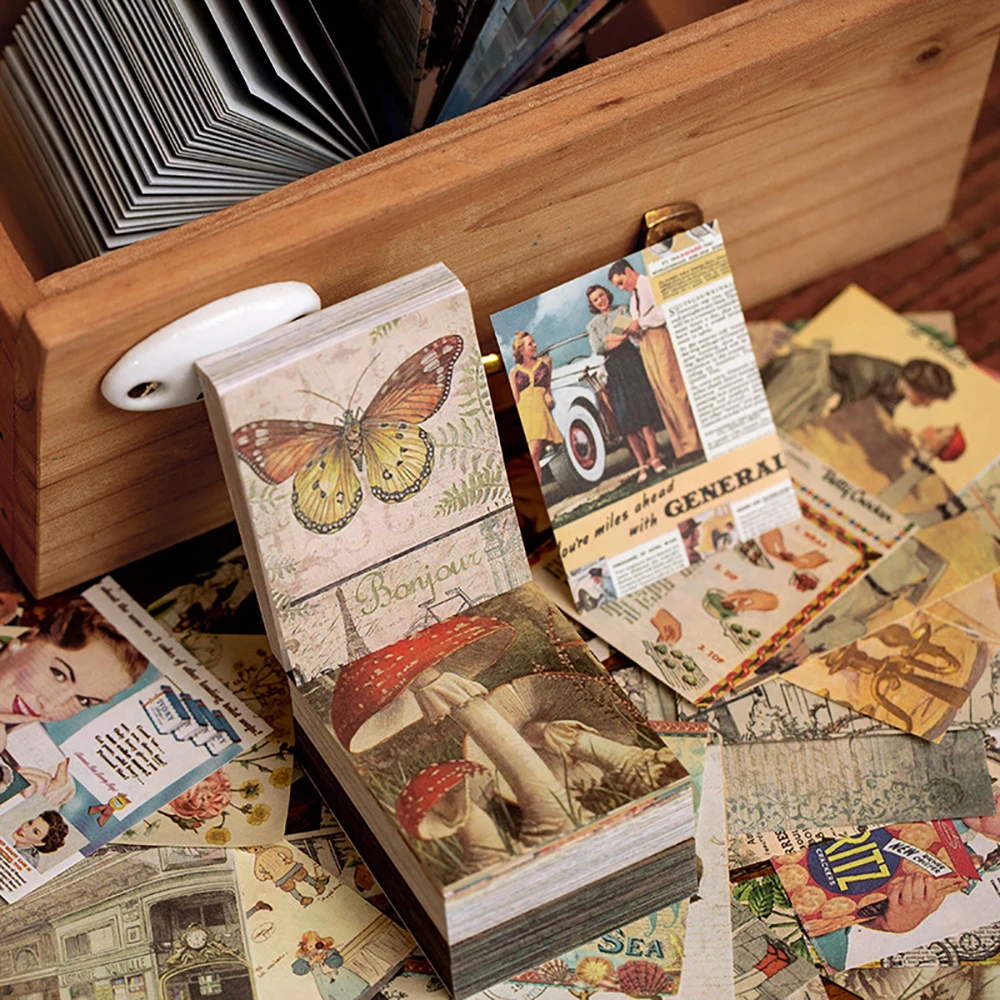 400 Sheets The Materials Are Not Duplicated, DIY Account Decoration, Retro Character Scenery, Multiple Patterns Notes
