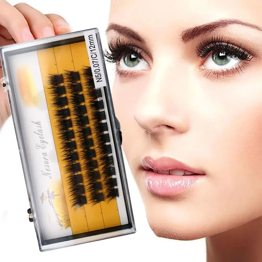 

3 Lines New Wispy Lashes Clusters C Curl 8~16mm Individual Lashes Thick with Thin Band 40D Cluster Eyelash Extensions DIY