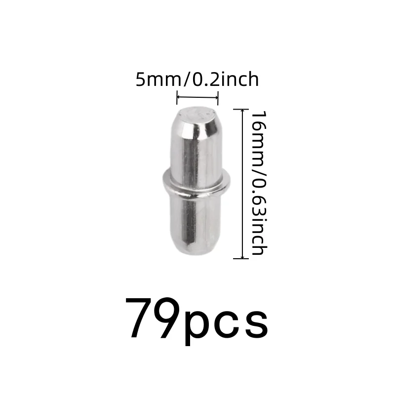 79 pcs Furniture Board Brackets, Rust Resistant Finish for Bookshelf Layer Pins, Multipurpose, Versatile