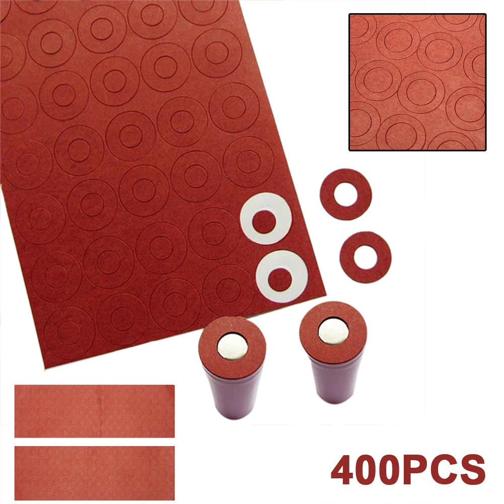 

400 шт., красный изолятор батареи, картонные бумажные кольца, 10 мм, внутренний диаметр 17 мм, полая прокладка для безопасного использования батареи