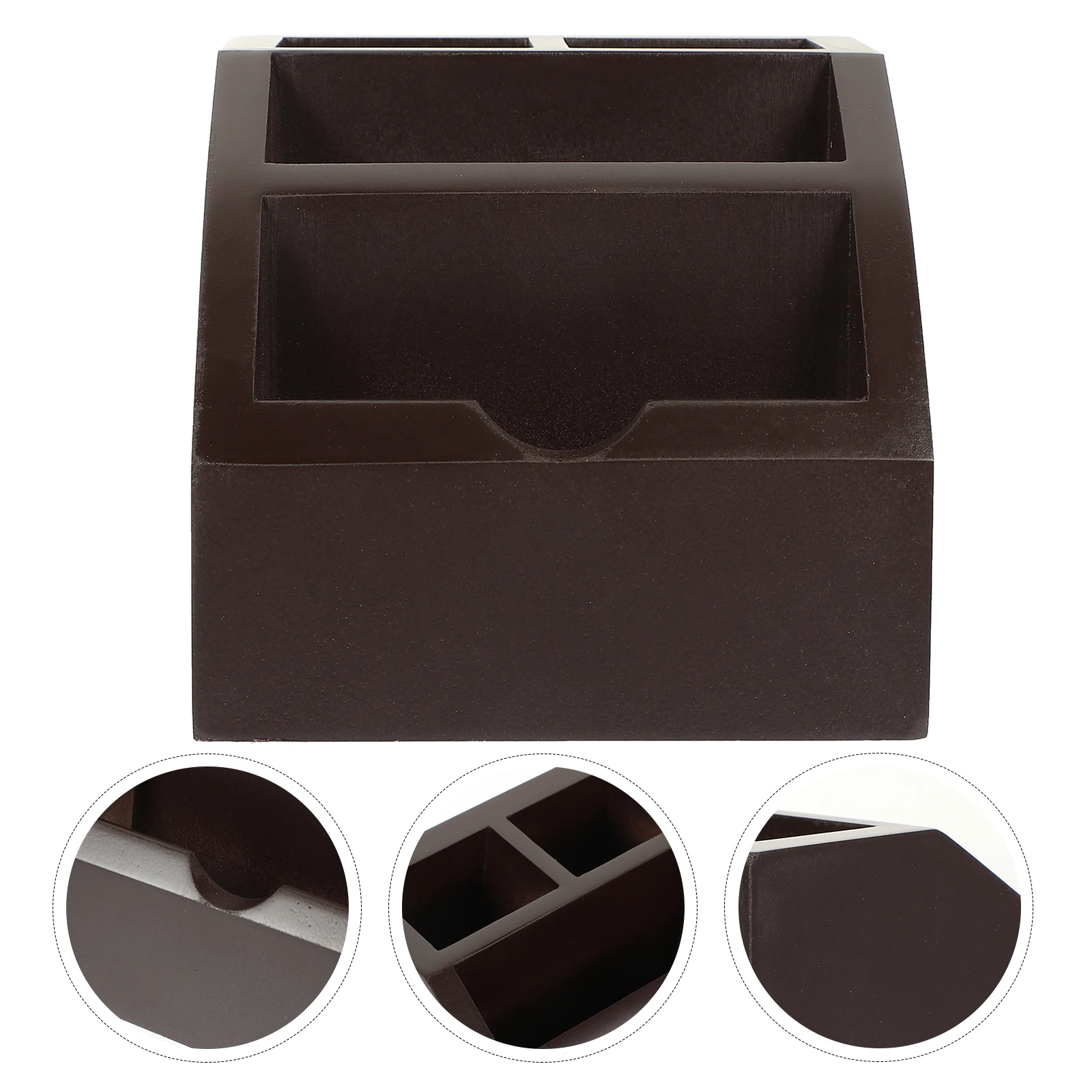

Premium Wooden Business Multi-Grid Name Container Supply Organizer Storage Box For Office Desk Holder Stand Space Saving