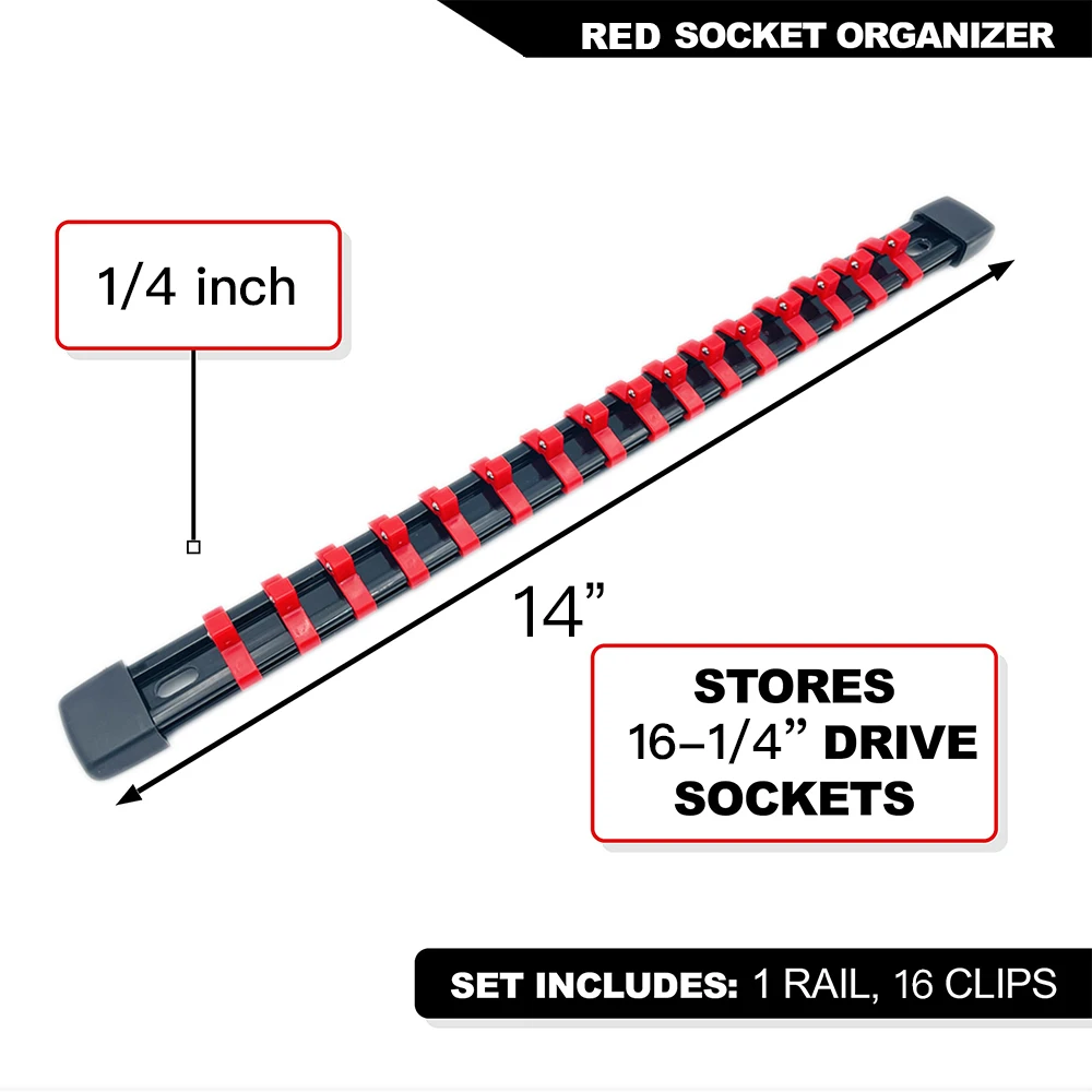 1/4 "3/8" 1/2 "Wrench Houders Rechte Plastic Universele Socket Organizer Rail Beugel Reparatie gereedschap Socket muursleutel Thuis Gereedschap