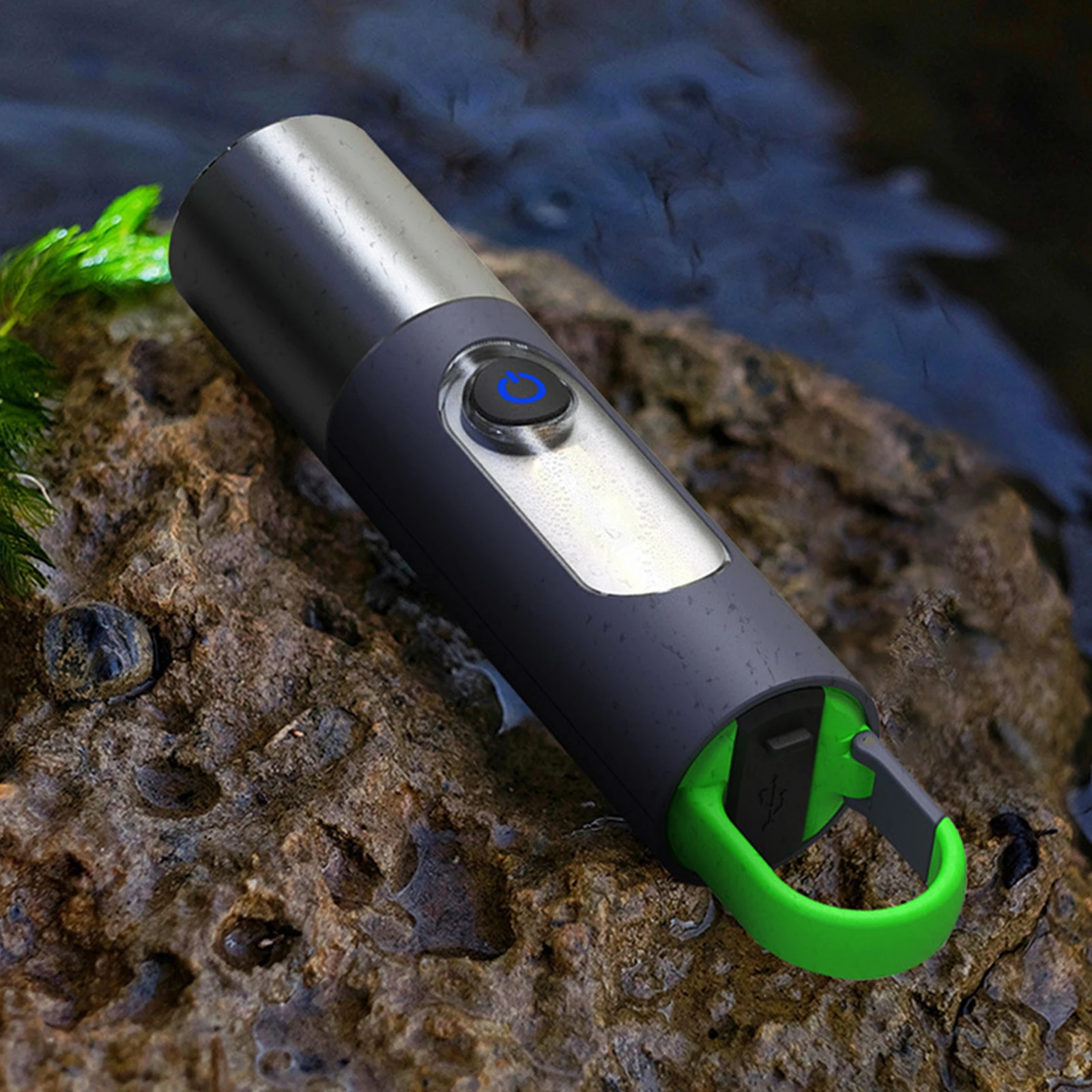 LED COB Keychain Light Mini USB Keychain Flashlight with Lampshade 1200mAh 4 Modes Rechargeable Hook Design for Camping Lighting