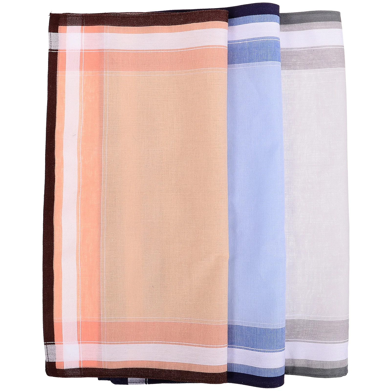 3 قطعة منديل قطن عالي الكثافة جيب مربع دائم لينة تنفس حجم كبير ريترو خمر الرجال باندانا حفلة الشاي #1