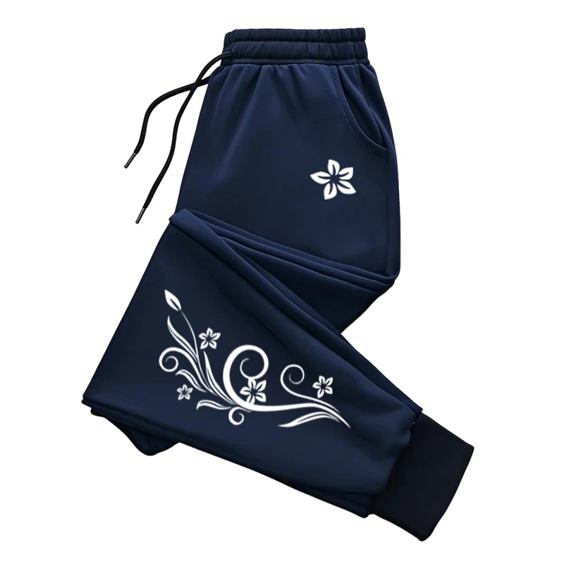 Damen-Jogginghose mit Print, Lässige Elastische Taille, Sportliche Baggy-Hose, Outdoor-Jogginghose, Herbst-Winter Mode-Sportbekleidung – Detail 4