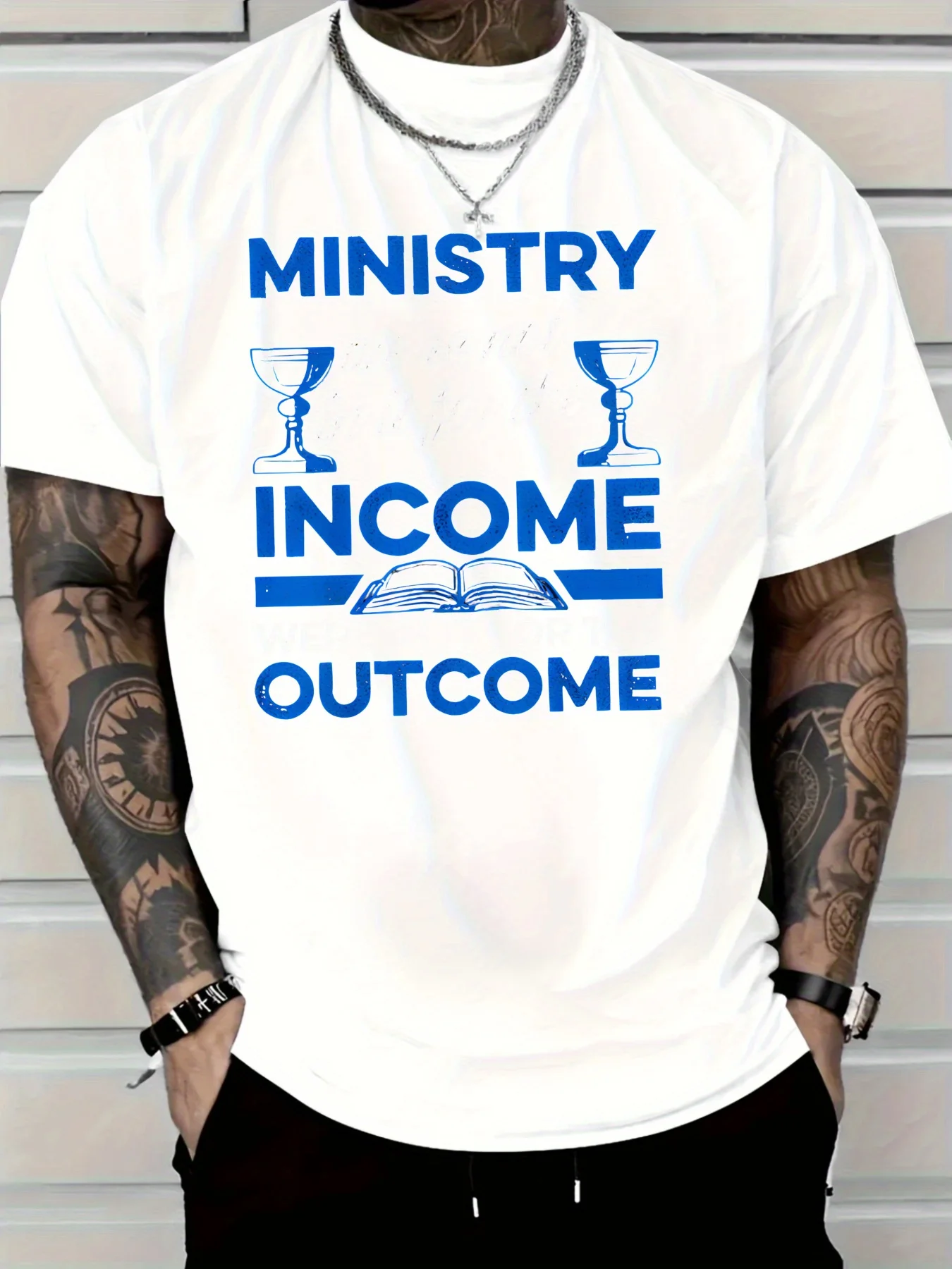 

Мужская футболка из чистого хлопка с короткими рукавами и принтом MINISTRY INCOME RESULTS, повседневная хлопковая футболка обычного кроя, футболка с жирным рисунком