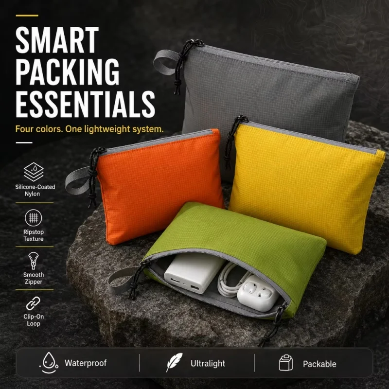 3PCS Travel Organizer Bags Ultralight Waterproof Zipper Pouches Soft Packing Cubes for Carry-On Suitcase Clothes Toiletries