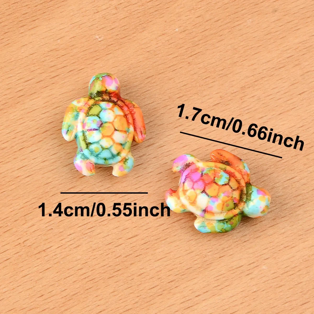 حبات الفيروز لصنع المجوهرات ، مزيج ألوان عشوائي ، حجر طبيعي ، شكل سلحفاة بحرية ، سوار مطرز بنفسك ، نتائج ، 20 ~ ، 1.4 × 1.7 سم