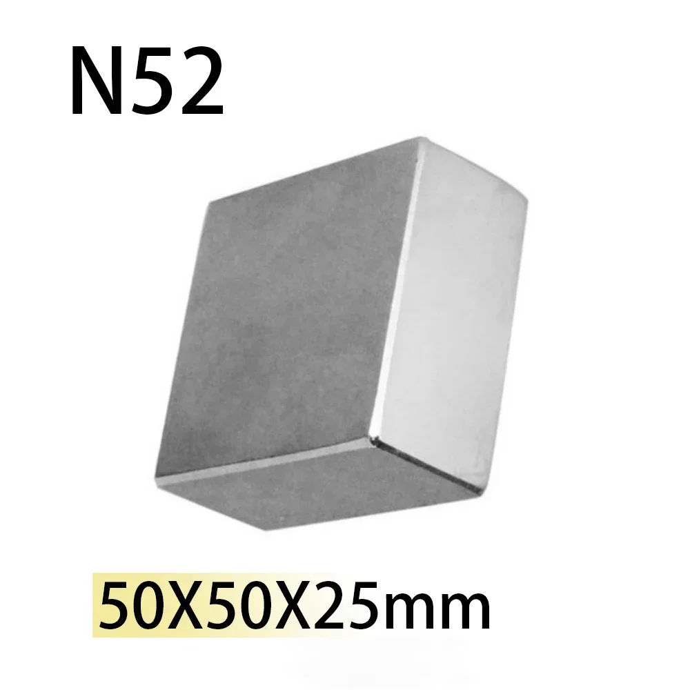 N52 50x50x25 water meter Rectangle Neodymium Bar Block  Strong Magnets Rare Earth  Search Magnetic Storage  Shelf Customised