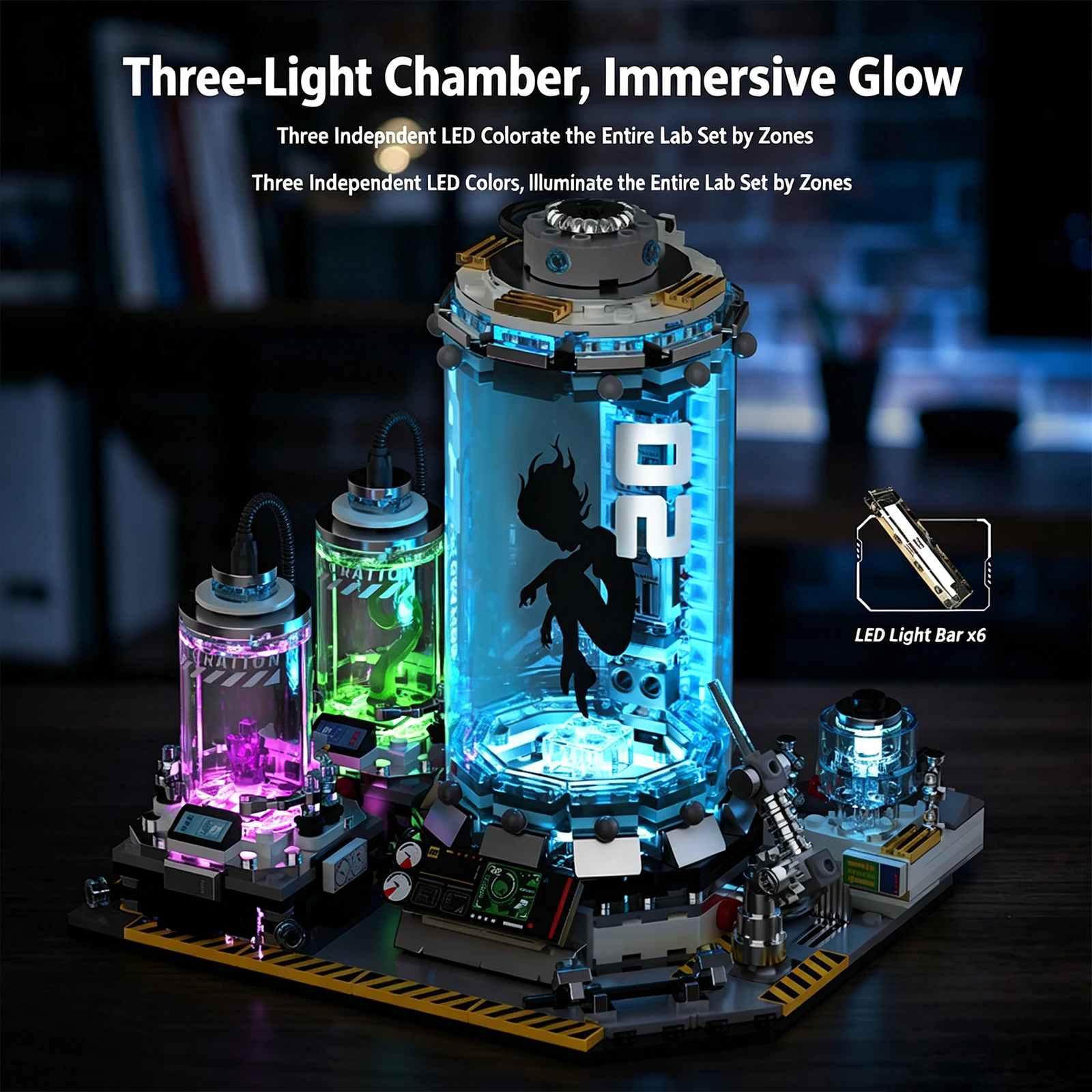 703PCS Interstellar Incubation Chamber Lighting Building Blocks Space Exploration Series Model Home Desk Ornaments Holidays Gift