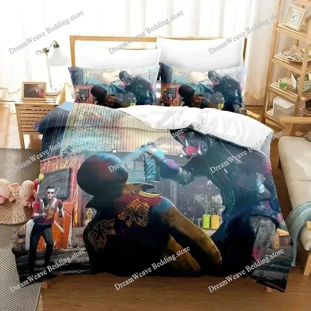 New Watch Dogs Bedding Set Single Twin Full Queen King Size Bed Set Adult Kid Bedroom Duvet Cover Sets 3D Print Game Anime963963