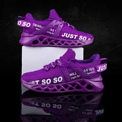 Purple Women Sport Shoes for Running Shoes Men Mesh  Sneakers Breathable Mens Vulcanized Shoes Big Size 48 Tennis Shoe