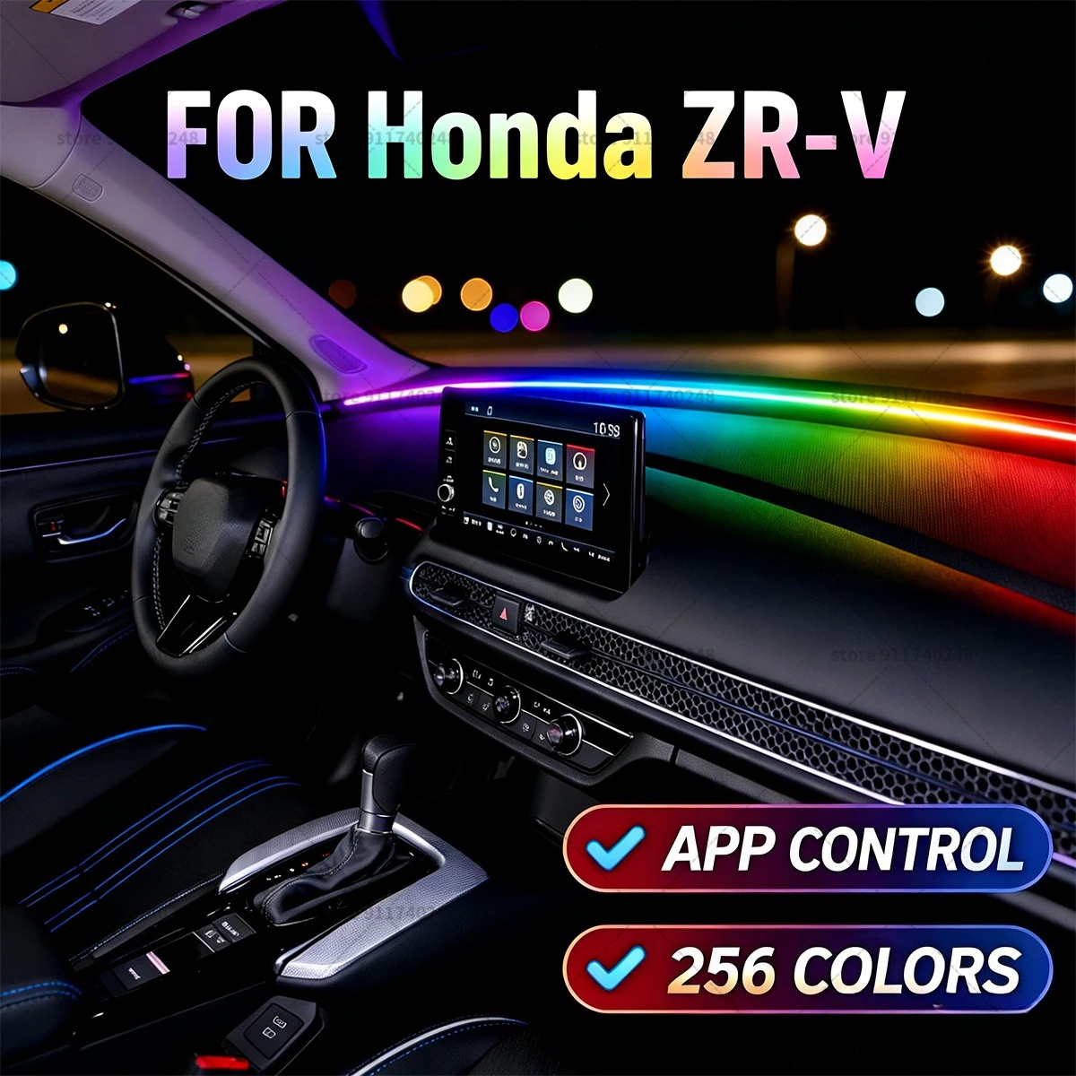 

For Honda ZR-V Automotive decoration light strip, colorful acrylic front windshield soundproofing strip, ambience light