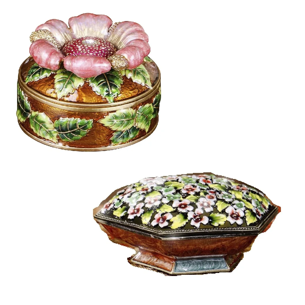1Pc Ceramic Jewelry Box Versatile For Jewelry Storage 6x4.5/9.5x4.5cm Enamel Figurine Collectible Unique Gift for Home Decor