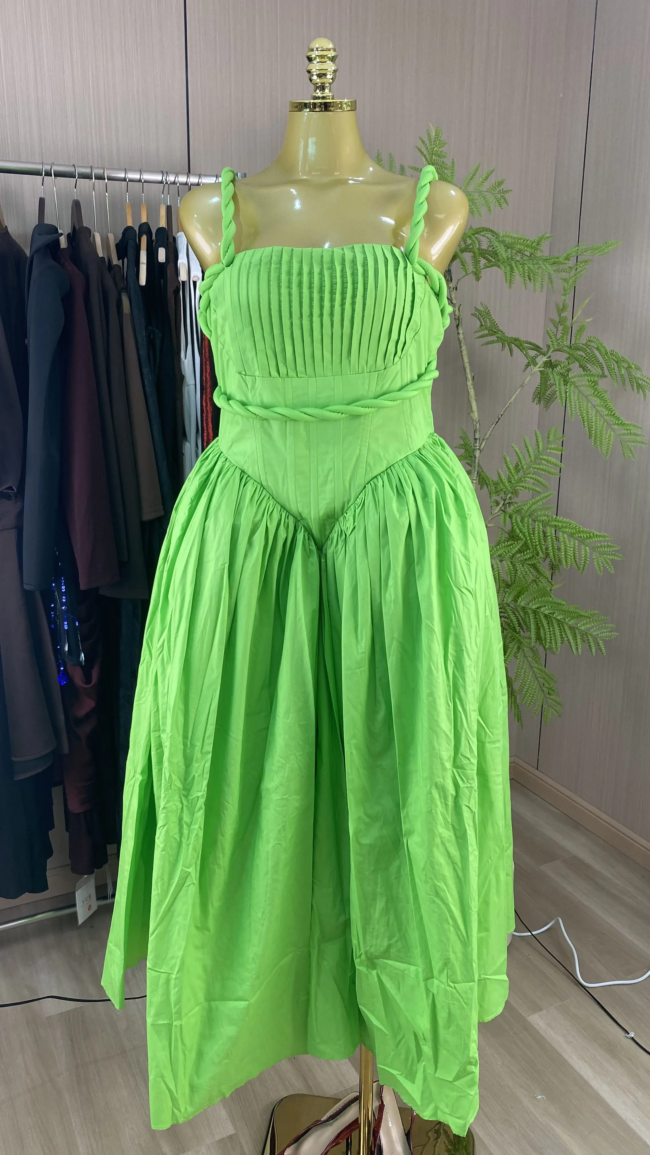 2026 Summer New Style Neckless Off-Shoulder Sweet Vacation Sleeveless Woven Strap Thin Shoulder Strap Slim Fit-GZXX826