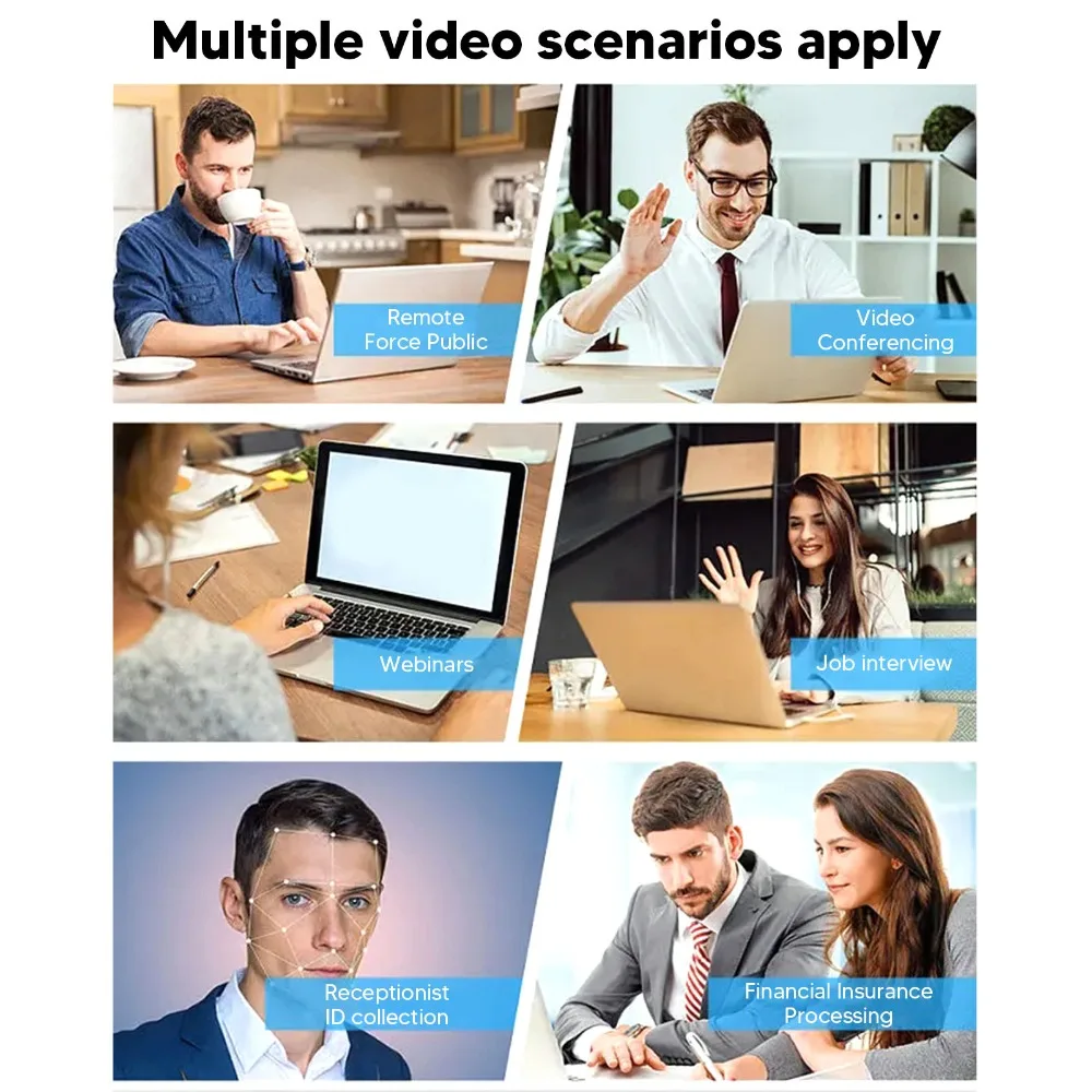 

Веб-камера с ручной фокусировкой HD с микрофоном, не требующая установки драйверов, USB-камера Plug and Play, 640x480, для прямых трансляций и онлайн-звонков