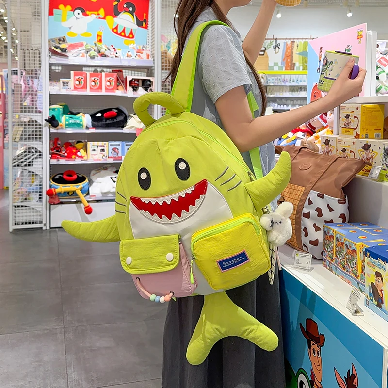 Modischer Rucksack, Haifischförmiger Unisex-Schulrucksack für Schüler, Freizeitrucksack mit mehreren Taschen, Sport- und Reiserucksack, große Kapazität, leichtgewichtig – Detail 23