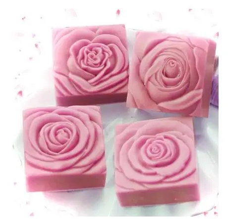 

4pcs Flower Soap Mold Silicone Soap Mold Molds Moulds Handmade Square Silica Gel Rubber PRZY Eco-friendly No.l001