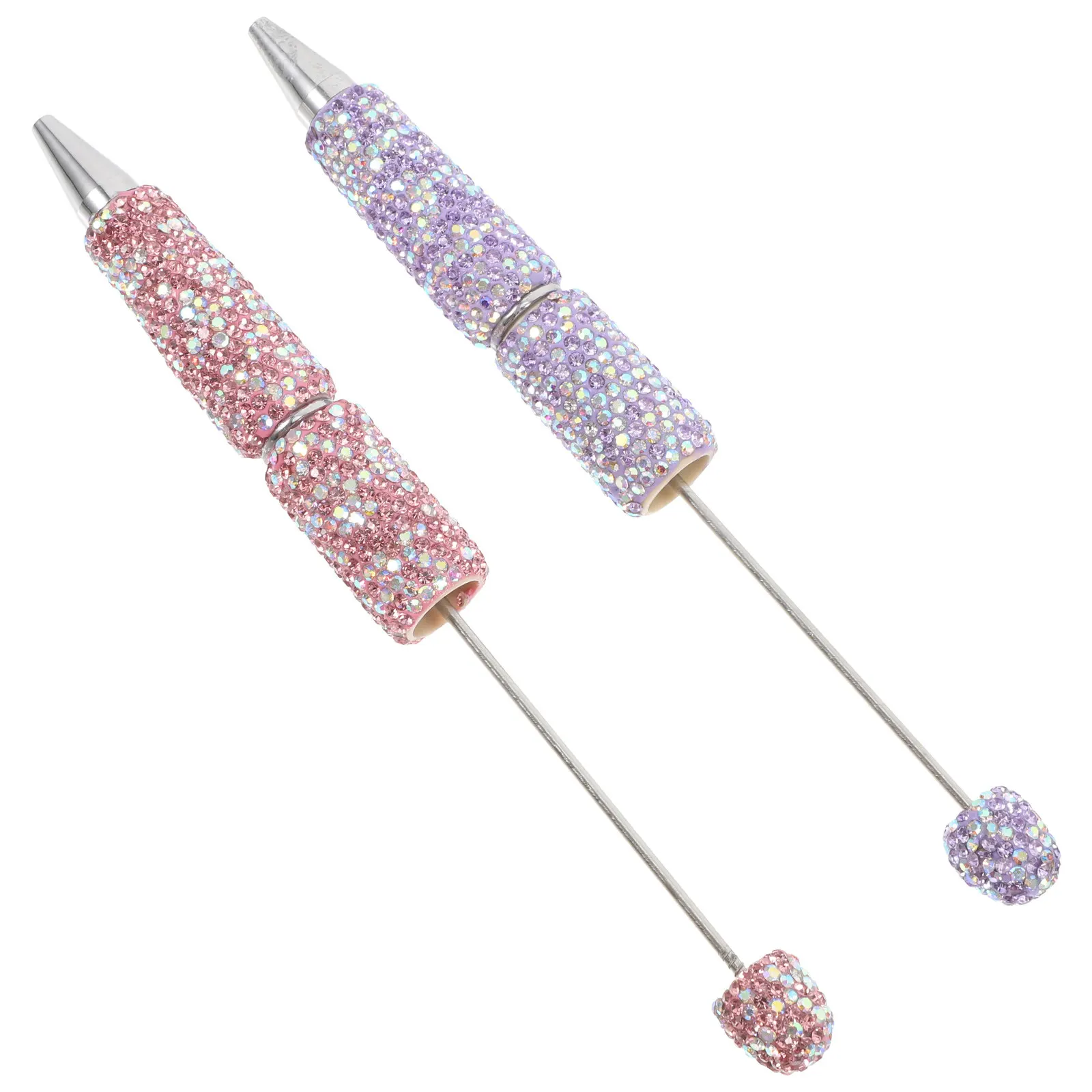 

2Pcs Sparkling Rhinestone Ballpoint Pens Metal Pens for Classroom Office School Gifts Women Creative Bling Writing
