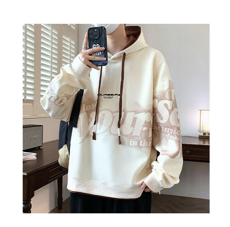 2026 Frühling Herbst Herren Casual Baumwoll-Hoodies Jugend Streetwear Pull-On Sweatshirts Slim Fit Pullover Outdoor Top Kapuzenpullover Kleidung – Detail 14