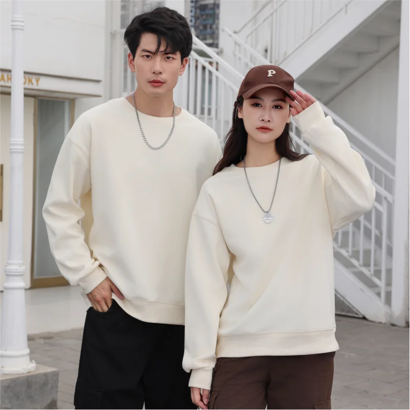 Winter Men Women Velvet Warm Sweatshirt Custom Logo Company Personal Round Neck Pullover Print Design Fashion Sweater Embroidery