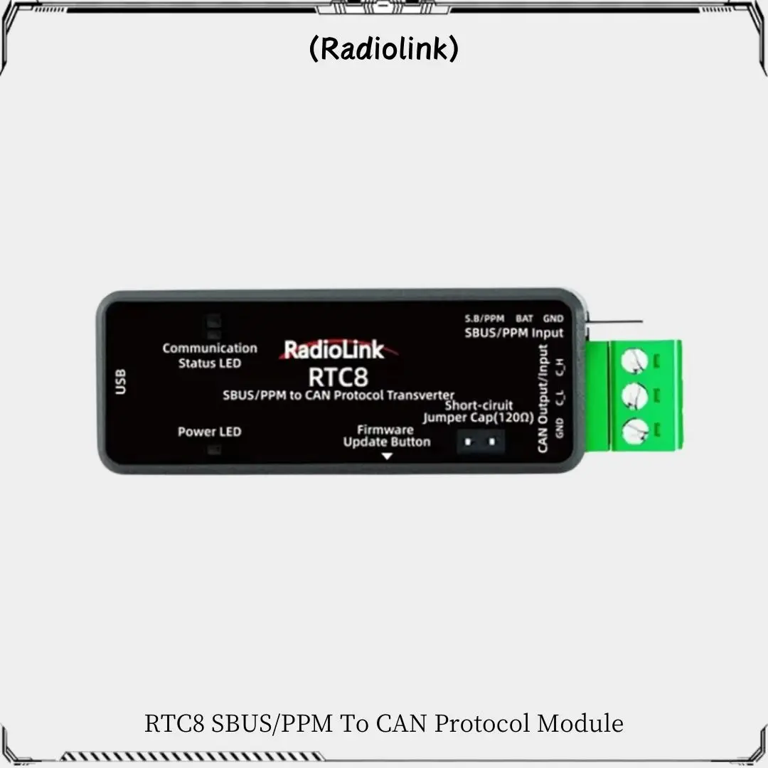 وحدة بروتوكول Radiolink RTC8 SBUS/PPM إلى CAN مخصصة معلمة إدخال الإشارة المزدوجة مناسبة للسيارات الذكية/DJI Gimbal