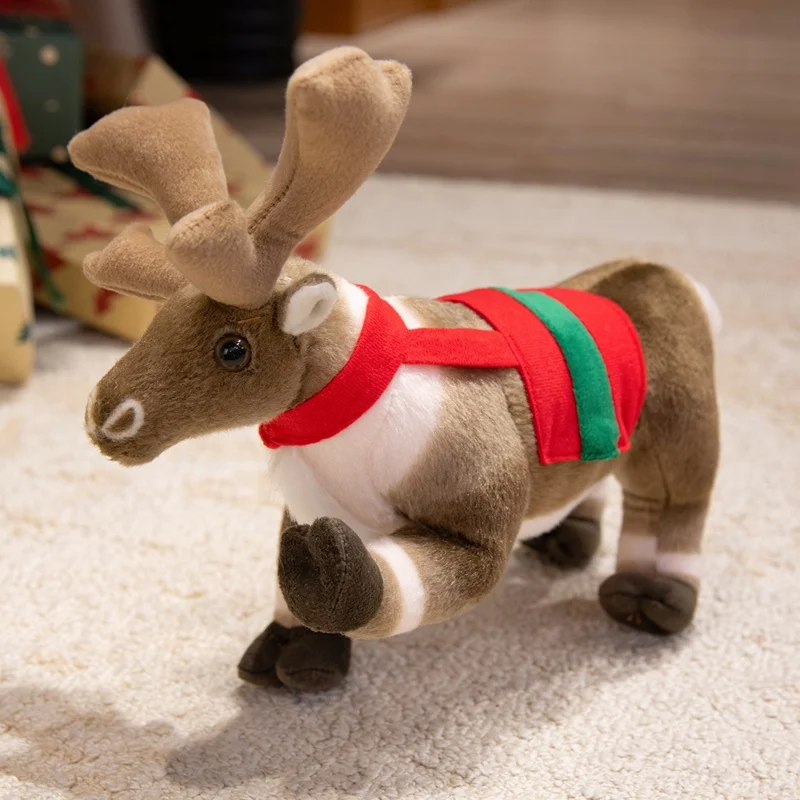 30 سنتيمتر محاكاة الرنة ألعاب من القطيفة عيد الميلاد الغزلان Plushies دمية عيد الميلاد الأيائل لعب لينة عيد ميلاد سعيد زينة عيد الميلاد أفضل الهدايا للأطفال
