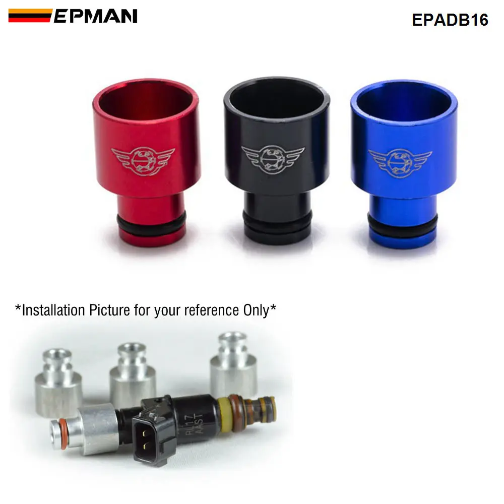 EPMAN 4PCS Billet Aluminium Fuel Injector Adapters Install To B16 B18 B20 D16 K20 K24 Engine For Honda Acura EPADB16