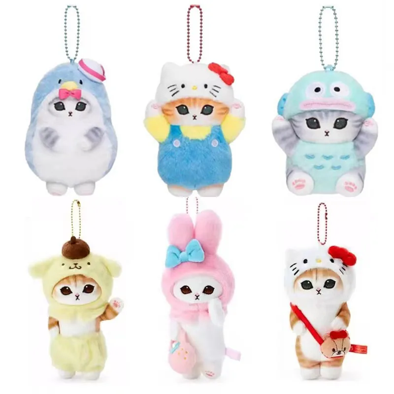 

Mofusand Cos Series Plush Keychain Cute Cat Plushie Bag Pendant Soft Stuff Accessories For Birthday Gift
