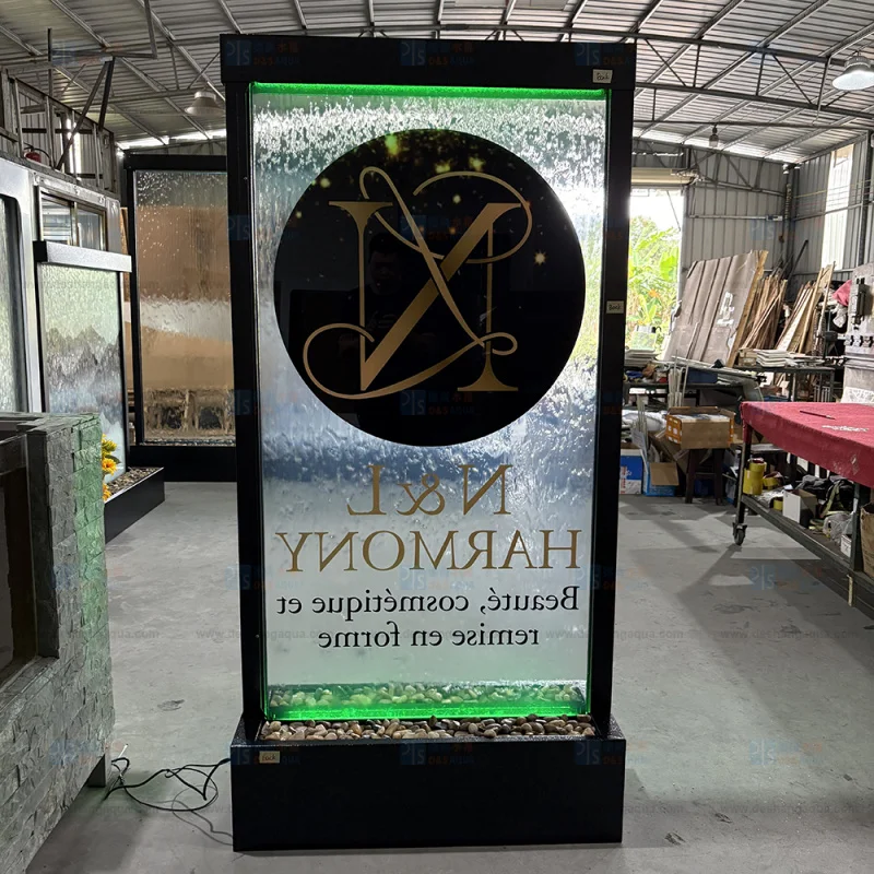 مخصص. نافورة شلال معاصرة داخلية مخصصة سبا فندق جدار زجاجي مطعم مركز تسوق مخصص