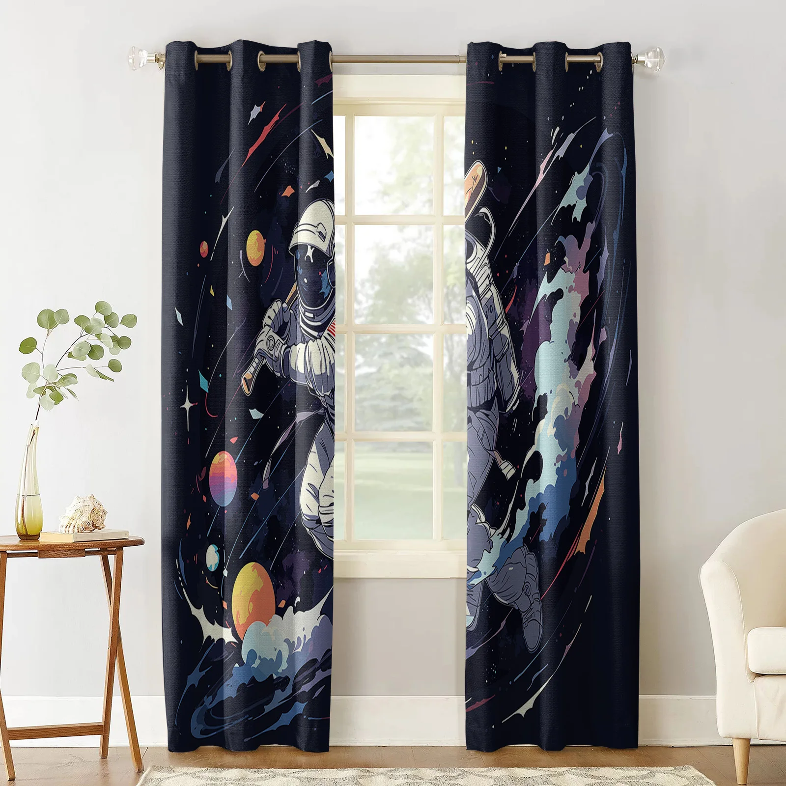 Sports Style Football And Basketball Curtains For Windows Drapes Modern Printing Curtain For Living Room Bedroom