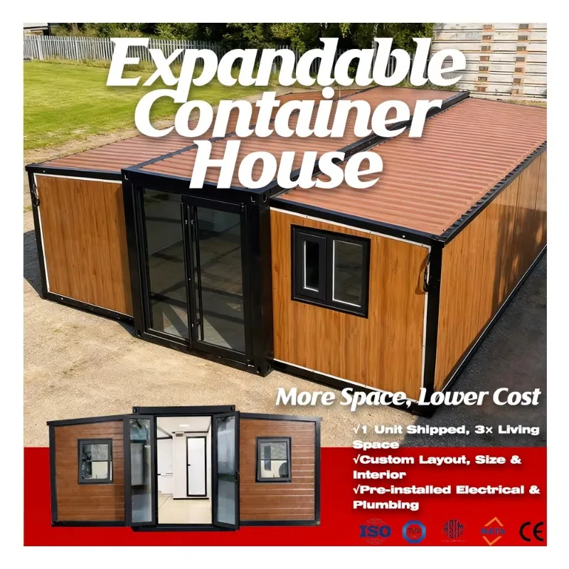 Customized Expandable Prefab Container House Manufacturer China 20ft 40ft Expandable Container House For Residential And Commerc