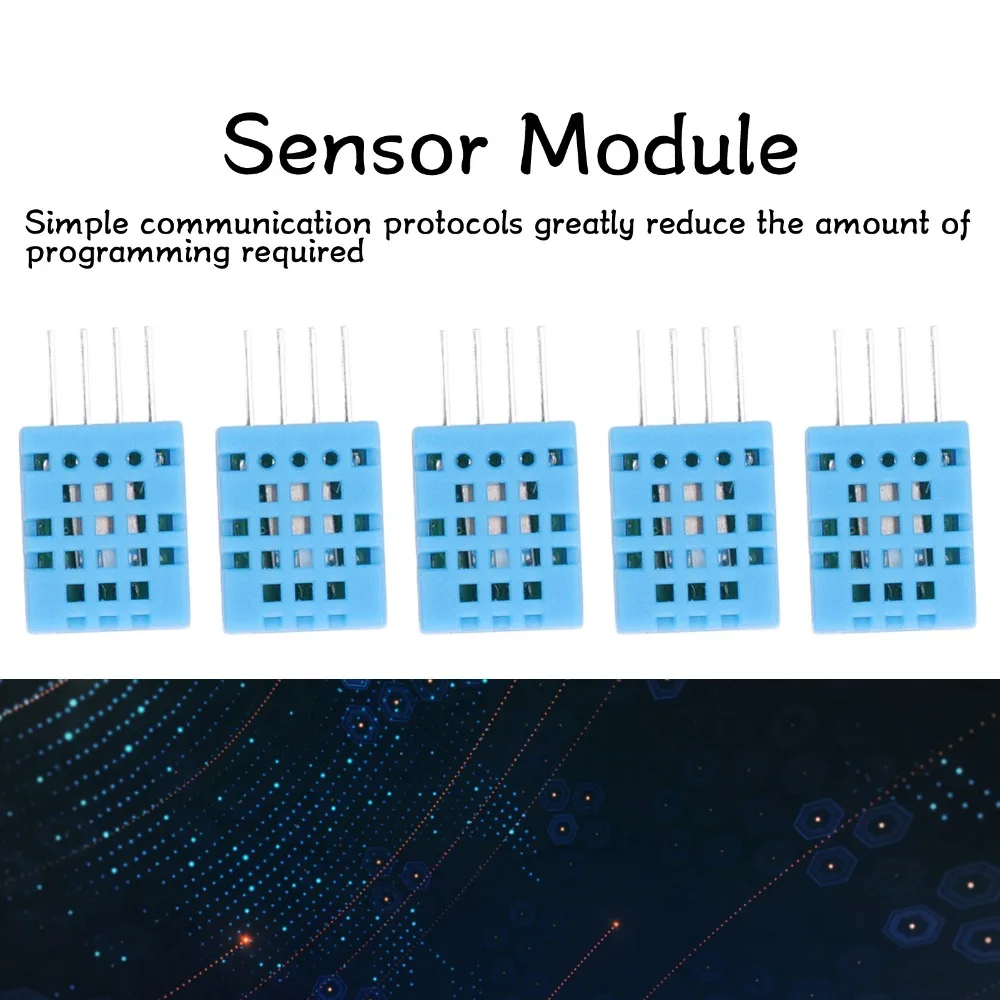 5PCS Digital Temperature & Humidity Sensor 3.3V-5.5V -20 to 60°C DHT11 Module Anti Interference High Sensitivity