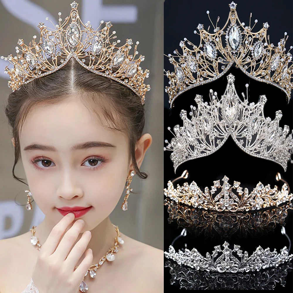 Princess Tiaras and Crowns Crystal Rhinestones Headband Bridal Crown Wedding Party Accessories Woman Girls Fashion Hair Jewelry