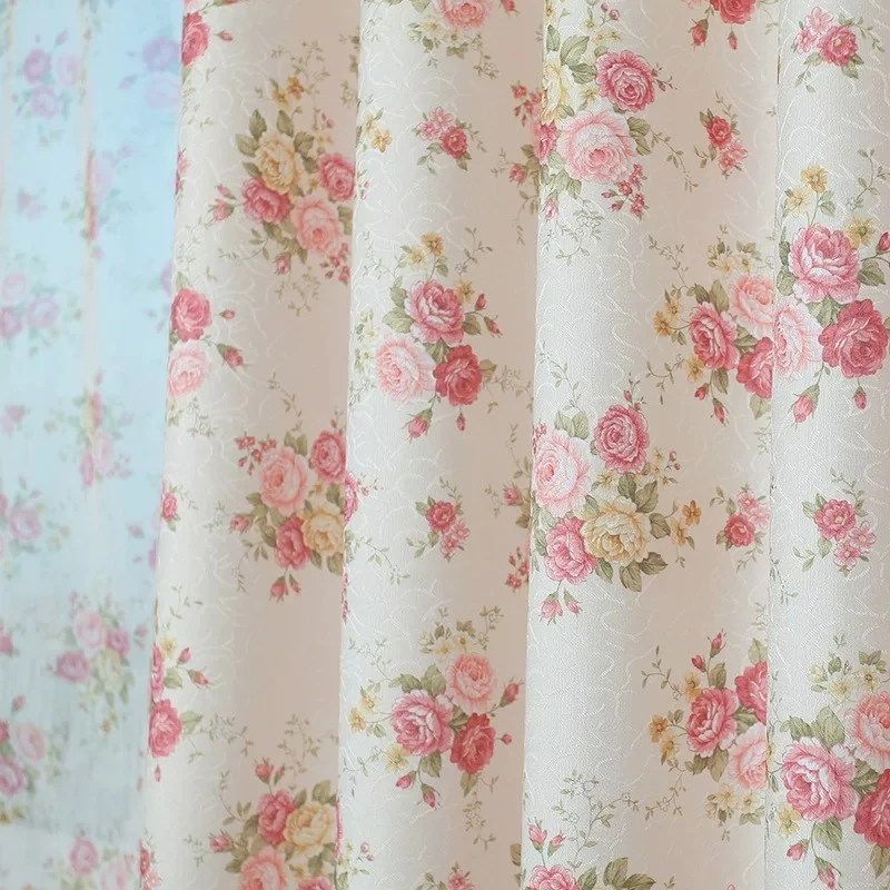 New Flower Curtains for Living Dining Room Bedroom Korean Garden Marriage Room in Small Girl Customize 그림커튼  Штори Для Вітальні