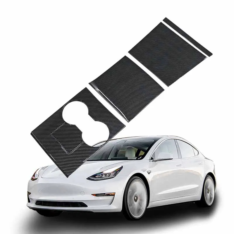 

High Quality Carbon Fiber Decorative Dashboard Sticker For Tesla Model 3 ABS Interior Accessories Trim Kits Car Modification