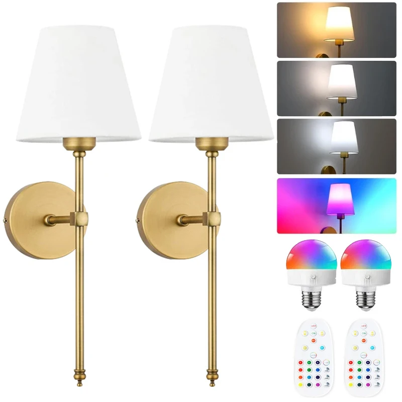2 pièces mur LED lumières moderne Rechargeable décor appliques télécommande gradation chambre salon intérieur maison éclairage mural
