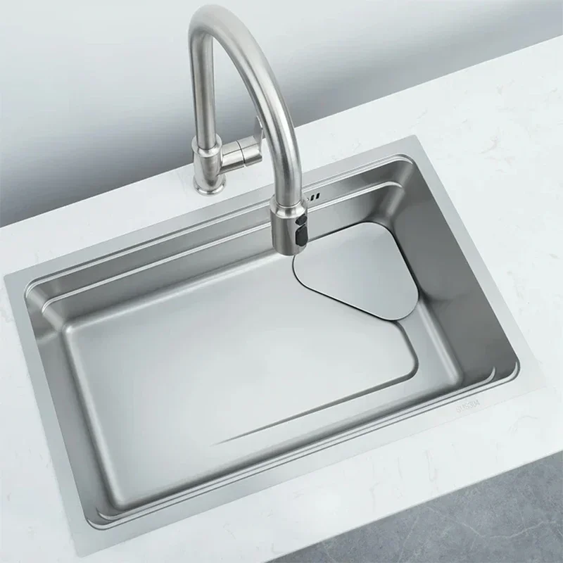 Stainless Steel Kitchen Sink Nano Silver Coated Bowl Under Counter Japanese Style Multifunctional Simple Large Single Sink