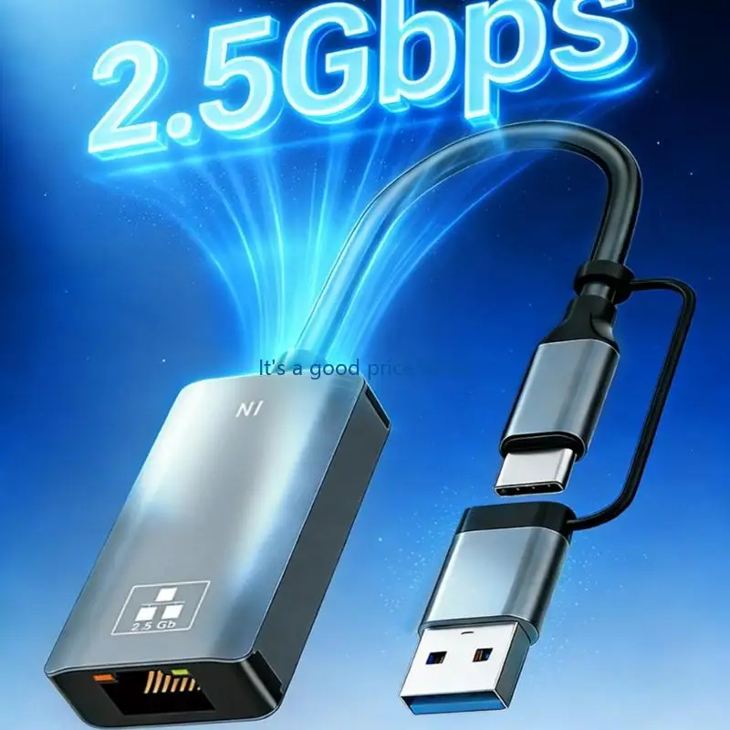  2.5G Type C/USB To RJ45 Gigabit Ethernet Adapter Corded Networking Converter view 4