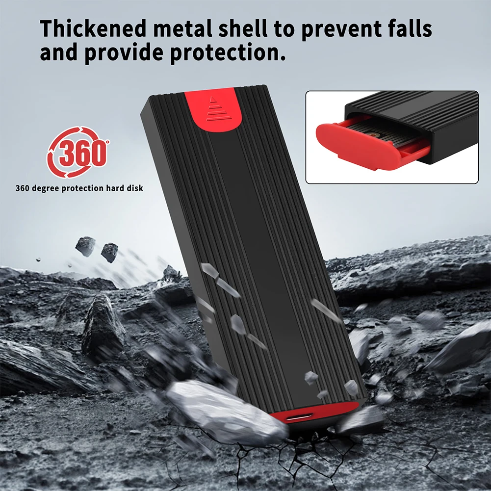 Caja externa M.2 NGFF NVME SSD, carcasa de disco duro de 6/10Gbps, USB3.2 Gen2 tipo C para 2230/2242/2260/2280 M2 NVMe SSD