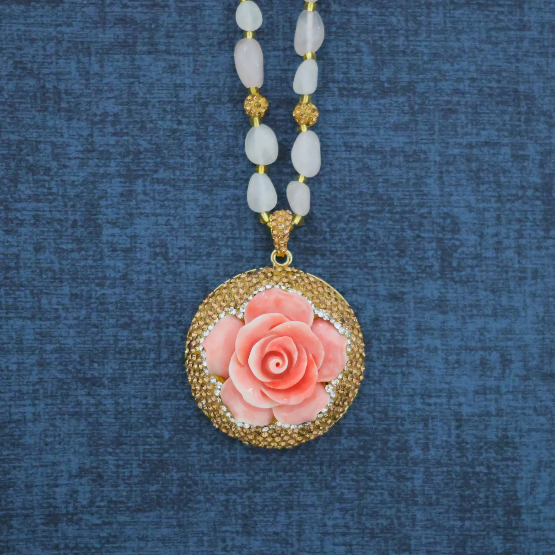 collar-de-lapislazuli-natural-con-rosas-prensadas-color-rosa-venta-directa-de-fabrica-transmision-en-vivo