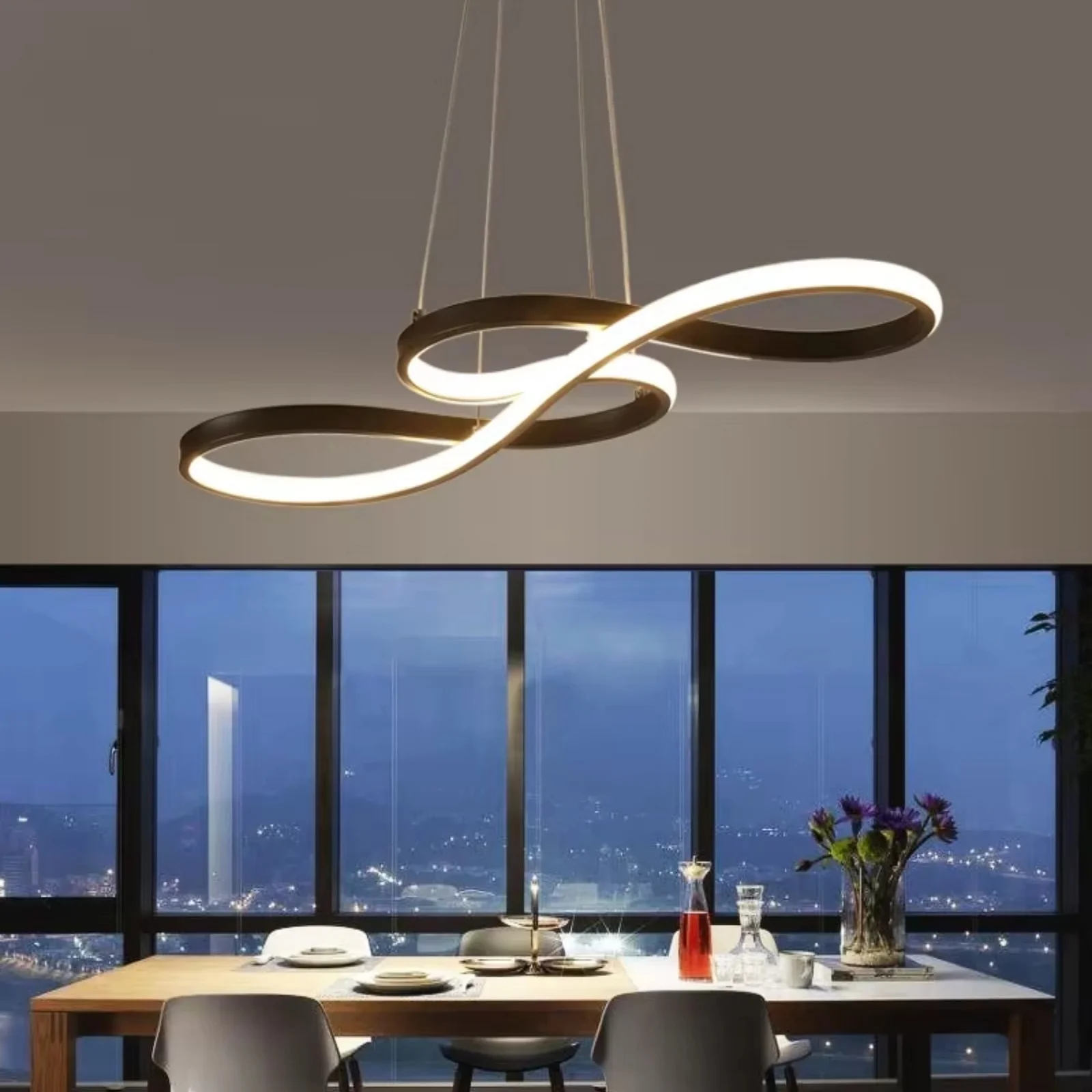 Nordic Ceiling Lamp Island LED Ceiling Chandelier Creativity Dining Table Light Dimming Pendant Lights Home Decor Remote Lamps