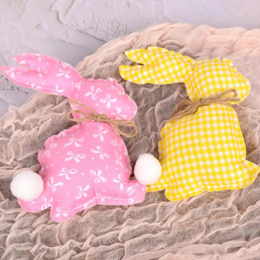 Rabbit Doll Adorable Easter Bunny Ornament Soft Cloth Rabbit Toy for Holiday Party Diy Craft Supplies with Bright Colors Cute