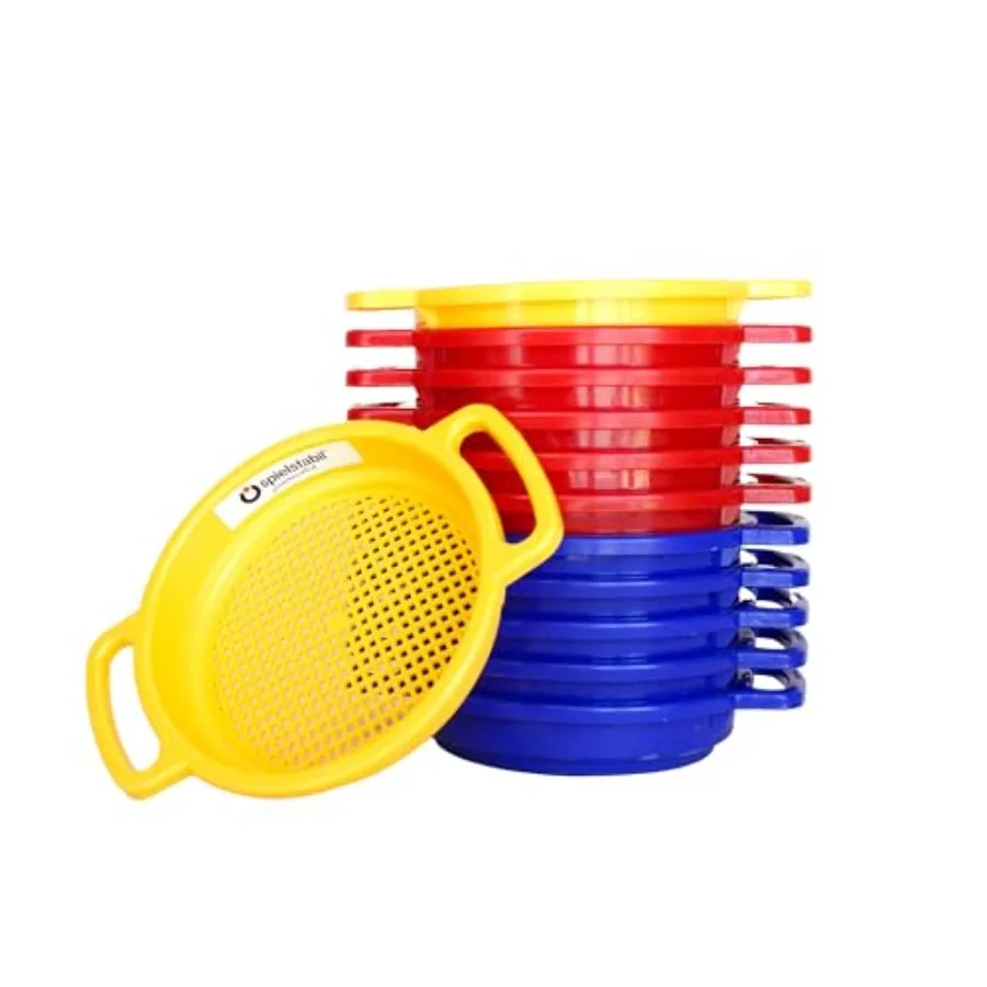 Beach Sand Toys Bundle For Outdoor Playgrounds And Sandboxes - Large Multi-Colored Sieves Made Of Durable Plastic, Ideal For To