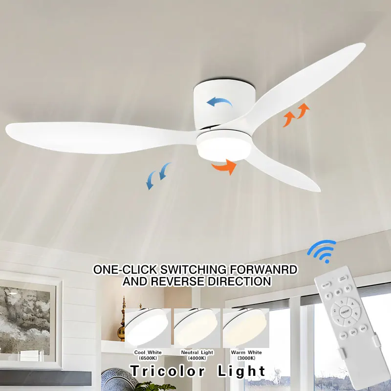 42/52inch Bedroom Ceiling Fans With LED Light 30W DC Motor LED Ceiling Lamps with Remote Control 6 Wind Speeds Timing Fan Light