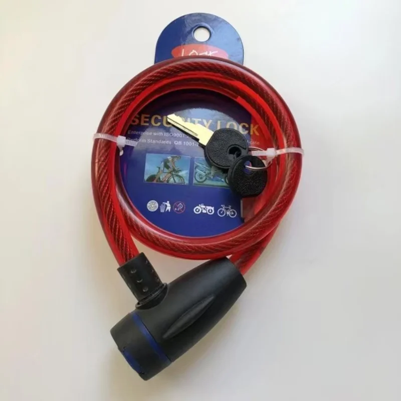 

Anti-Theft Straight Cable Bicycle Lock with Key 4 Color Options Secure Lock for Bicycles Scooters Kayaks Paddleboards