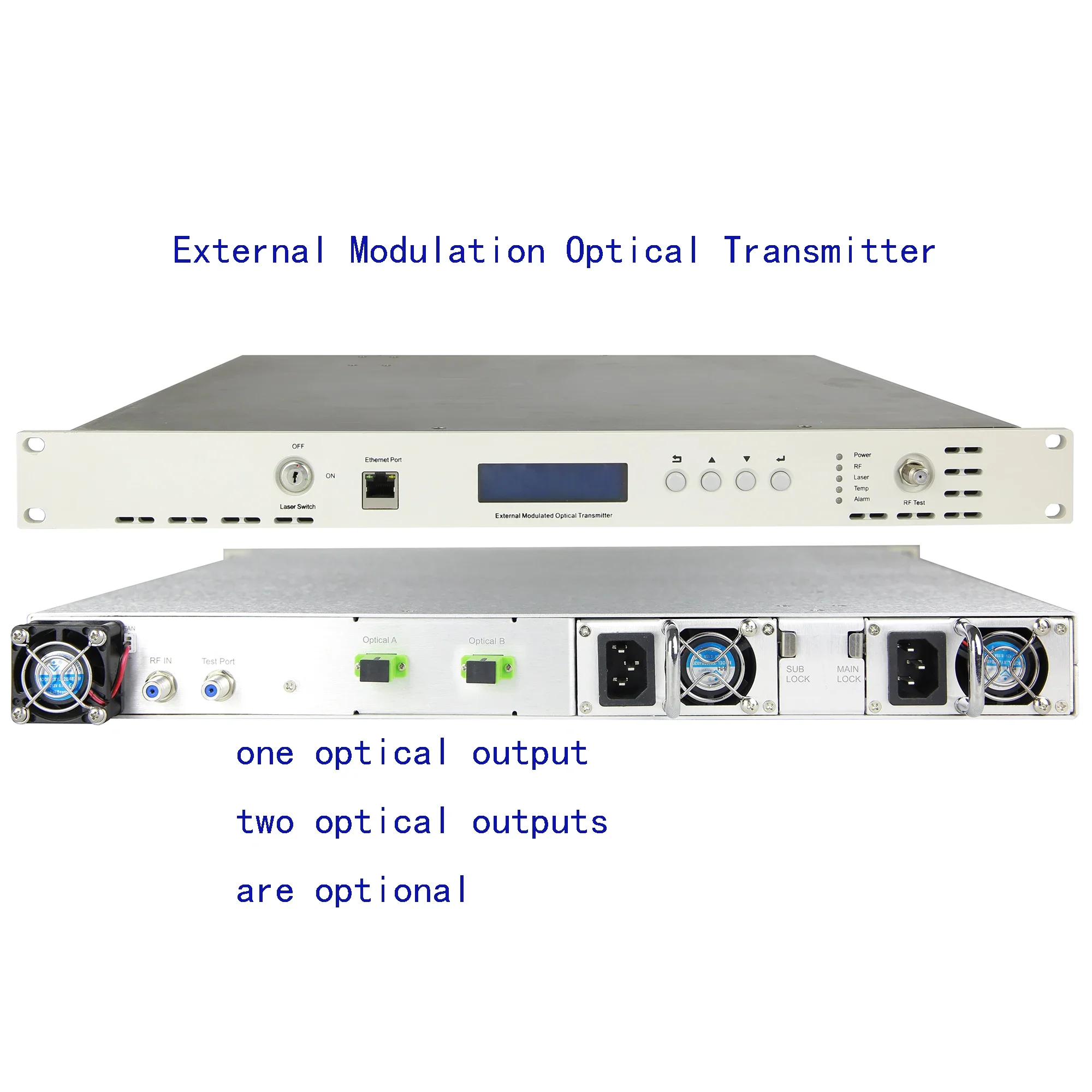 50-200KMs CATV external-modulated Optical Transmitter, 1550nm external modulation RF to optical converter. free shipping