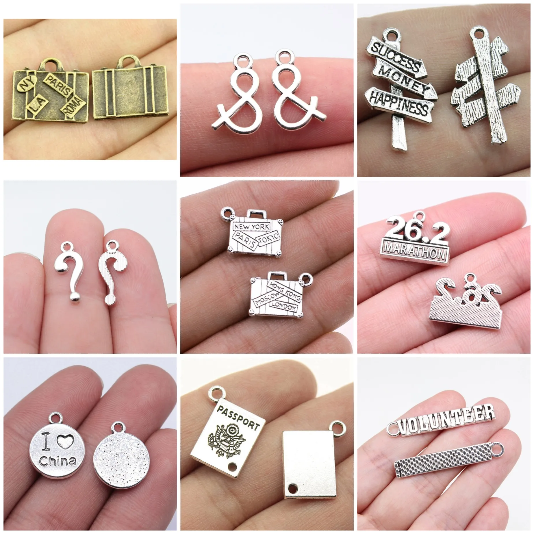 Study Travel Scenery Themed Charms Pendant DIY Craft Parts Charms For DIY Bracelet Necklace Jewelry Making Supplies Wholesale