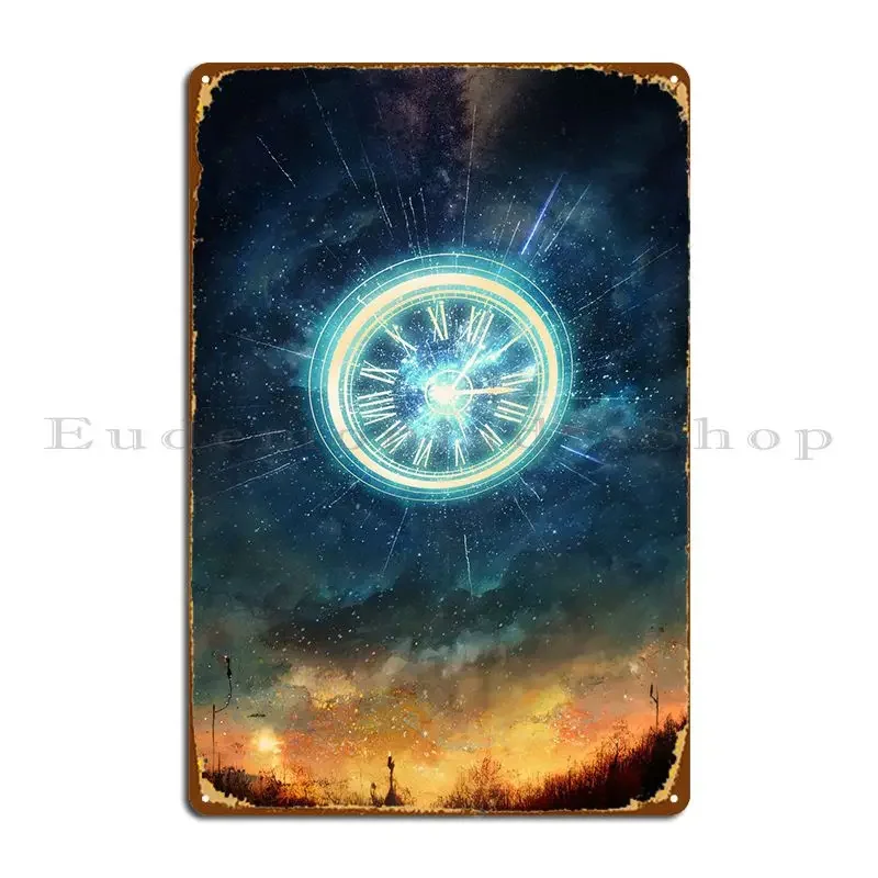Póster de letrero de Metal con reloj astral, cartel de estaño personalizado para garaje, Bar, cueva, Mural