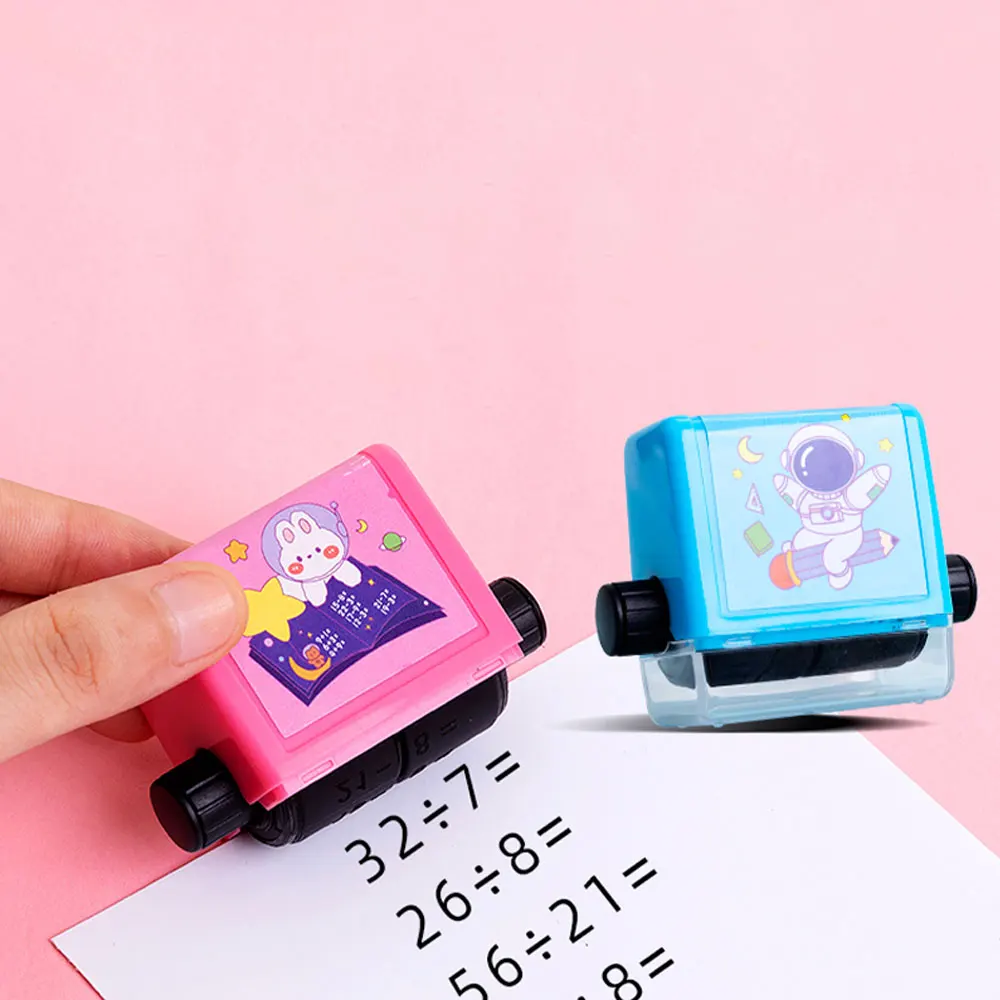 Math Roller Stamp Addition Subtraction Multiplication Division Practice Digital Type Mathematical Operation Stamp Pupils Teacher